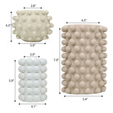 Maren Modern Minimalist Handmade Concrete Bubble Cylinder and Round Planter Set