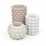 Maren Modern Minimalist Handmade Concrete Bubble Cylinder and Round Planter Set