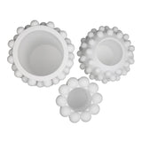 Maren Modern Minimalist Handmade Concrete Bubble Cylinder and Round Planter Set