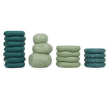 Hollis Modern Minimalist Handmade Concrete Stacked Ring Planter Set with Drainage Holes