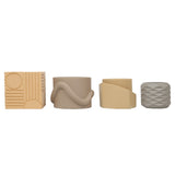 Romy Modern Minimalist Handmade Concrete Geometric Planter Set with Drainage Holes