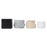 Romy Modern Minimalist Handmade Concrete Geometric Planter Set with Drainage Holes