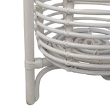 Zachariah 33.5" Bohemian Minimalist Handmade 2-Tier Rattan Indoor Planter Stand