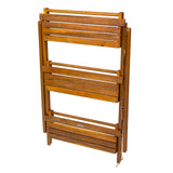 Joy 26.5"W x 22"D x 36"H 3-Tier Acacia Wood Indoor/Outdoor Foldable Compact Freestanding Ladder Plant Stand Display Rack Shelf