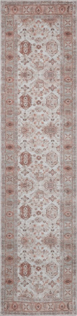 Kisara Oushak Style Distressed Border Non-slip Machine-washable Area Rug