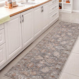 Kisara Oushak Style Distressed Border Non-slip Machine-washable Area Rug