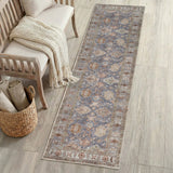 Kisara Oushak Style Distressed Border Non-slip Machine-washable Area Rug