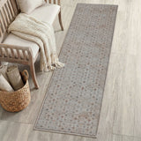 Petunia Distressed All-over Floral Border Non-slip Machine-washable Area Rug