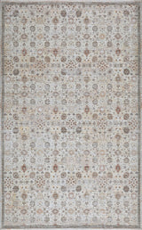 Petunia Distressed All-over Floral Border Non-slip Machine-washable Area Rug