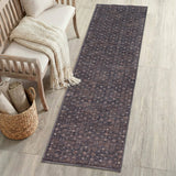 Petunia Distressed All-over Floral Border Non-slip Machine-washable Area Rug