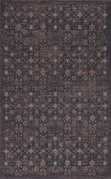 Petunia Distressed All-over Floral Border Non-slip Machine-washable Area Rug