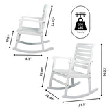 Carey Modern Slat-Back 300-Lbs Support Acacia Wood Patio Outdoor Rocking Chair - JONATHAN Y