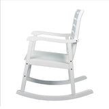 Carey Modern Slat-Back 300-Lbs Support Acacia Wood Patio Outdoor Rocking Chair - JONATHAN Y