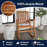 Penny Classic Slat-Back 300-Lbs Support Acacia Wood Patio Outdoor Rocking Chair