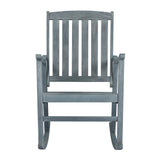 Penny Classic Slat-Back 300-Lbs Support Acacia Wood Patio Outdoor Rocking Chair - JONATHAN Y