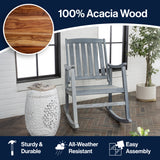 Penny Classic Slat-Back 300-Lbs Support Acacia Wood Patio Outdoor Rocking Chair