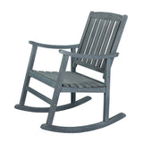 Penny Classic Slat-Back 300-Lbs Support Acacia Wood Patio Outdoor Rocking Chair - JONATHAN Y