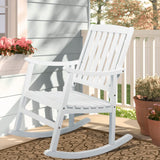Penny Classic Slat-Back 300-Lbs Support Acacia Wood Patio Outdoor Rocking Chair - JONATHAN Y