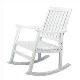 Penny Classic Slat-Back 300-Lbs Support Acacia Wood Patio Outdoor Rocking Chair - JONATHAN Y