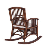 Swayze Bohemian Farmhouse Woven Rattan/Wood Rocking Chair - JONATHAN Y