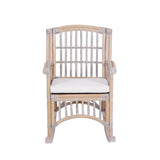 Swayze Bohemian Farmhouse Woven Rattan/Wood Rocking Chair - JONATHAN Y