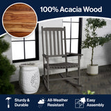 Seagrove Farmhouse Classic Slat-Back 350-LBS Support Acacia Wood Outdoor Rocking Chair