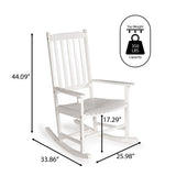 Seagrove Farmhouse Classic Slat-Back 350-LBS Support Acacia Wood Outdoor Rocking Chair - JONATHAN Y