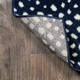 Antelope Modern Animal Area Rug Navy/Cream / Runner / 2' X 8' – BACK