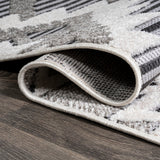 Sumak High-low Pile Neutral Diamond Kilim Area Rug