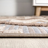 Sumak High-low Pile Neutral Diamond Kilim Area Rug
