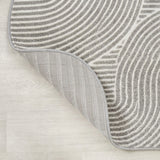 Skagen Minimalist Curve Geometric Area Rug Gray/Ivory / Round / 5'3" Round – BACK