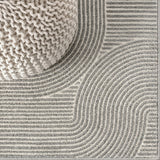 Skagen Minimalist Curve Geometric Area Rug Gray/Ivory / Square / 5'3" Square – DETAIL