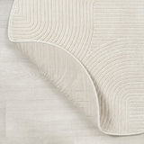 Skagen Minimalist Curve Geometric Area Rug Ivory/Cream / Round / 5'3" Round – BACK