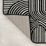 Skagen Minimalist Curve Geometric Area Rug Black/White / Runner / 2' X 8' – BACK