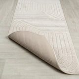 Odense Minimalist Angle Geometric Area Rug Ivory/Cream / Runner / 2' X 8' – BACK