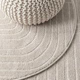 Odense Minimalist Angle Geometric Area Rug Ivory/Cream / Round / 5'3" Round – DETAIL