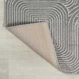 Odense Minimalist Angle Geometric Area Rug Gray/Ivory / Runner / 2' X 8' – BACK