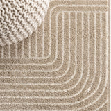 Odense Minimalist Angle Geometric Area Rug Beige/Cream / Runner / 2' X 8' – DETAIL