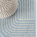 Odense Minimalist Angle Geometric Area Rug Light Blue/Cream / Runner / 2' X 8' – DETAIL