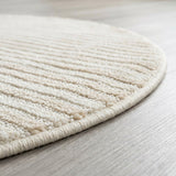 Aarhus Minimalist Scandi Striped Area Rug Ivory/Cream / Round / 9' Round – DETAIL