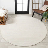 Aarhus Minimalist Scandi Striped Area Rug Ivory/Cream / Round / 9' Round – ROOM3