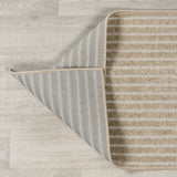 Aarhus Minimalist Scandi Striped Area Rug Beige/Cream / Rectangle / 7'10" X 10' – BACK