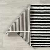Aarhus Minimalist Scandi Striped Area Rug Black/White / Rectangle / 7'9" X 10' – BACK