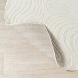 Maribo Abstract Groovy Striped Area Rug Cream/Ivory / Round / 5'3" Round – BACK