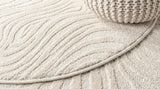 Maribo Abstract Groovy Striped Area Rug Cream/Ivory / Round / 5'3" Round – DETAIL