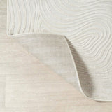 Maribo Abstract Groovy Striped Area Rug Cream/Ivory / Square / 5'3" Square – BACK