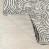 Maribo Abstract Groovy Striped Area Rug Gray/Ivory / Runner / 2' X 8' – BACK