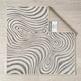 Maribo Abstract Groovy Striped Area Rug Gray/Ivory / Square / 5'3" Square – BACK