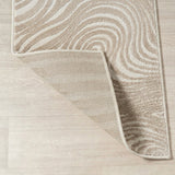 Maribo Abstract Groovy Striped Area Rug Beige/Cream / Runner / 2' X 8' – BACK