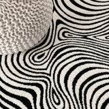Maribo Abstract Groovy Striped Area Rug Black/White / Rectangle / 2'11" X 5' – DETAIL